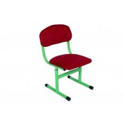 Children's T-shaped chair, on a round tube, is regulated on growth groups No1-3, semi-soft (fabric)